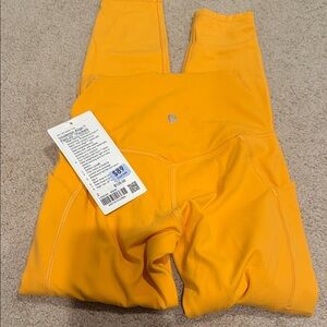Lululemon align pant 25” with pockets mango dream color new with tags sz 2